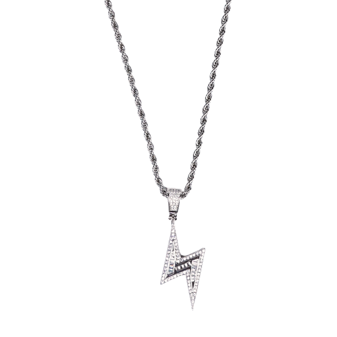 MR_GOLDss THUNDER BAGUETTE NECKLACE SILVER