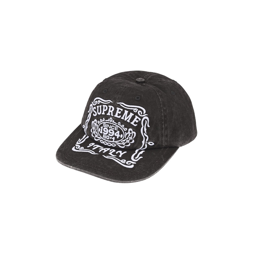 SUPREME ITALY 6 PANEL CAP FADE BLACK