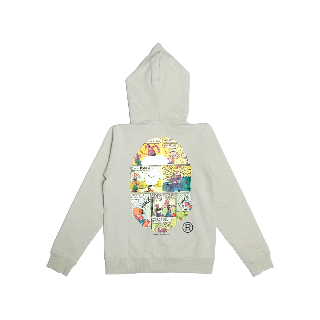 A BATHING APE X POPEYE CARTOON COMIC HOODIE CREAM