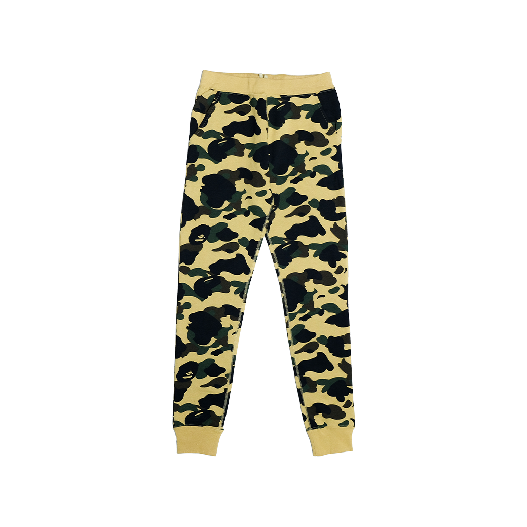 A BATHING APE 1ST SS21 CAMO SWEATPANTS YELLOW