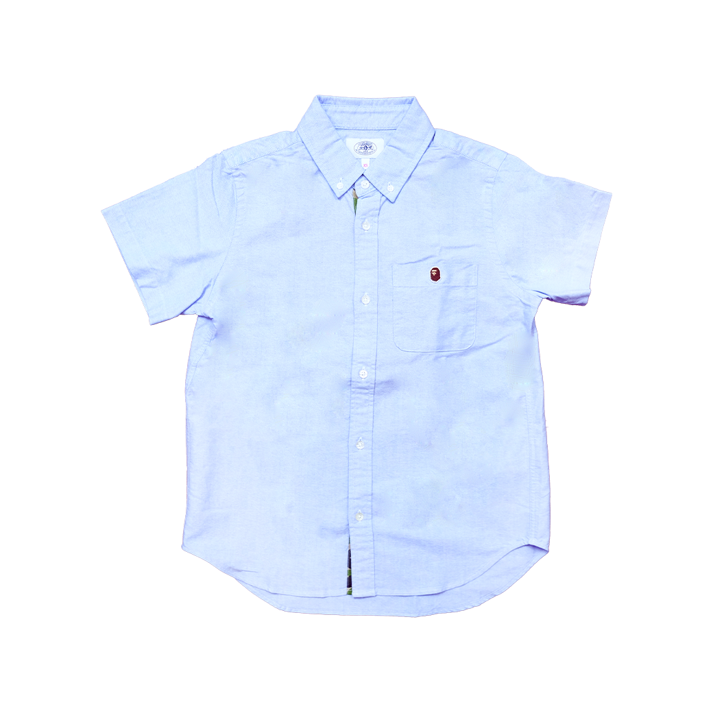 A BATHING APE LOOSE FIT SHIRT BLUE