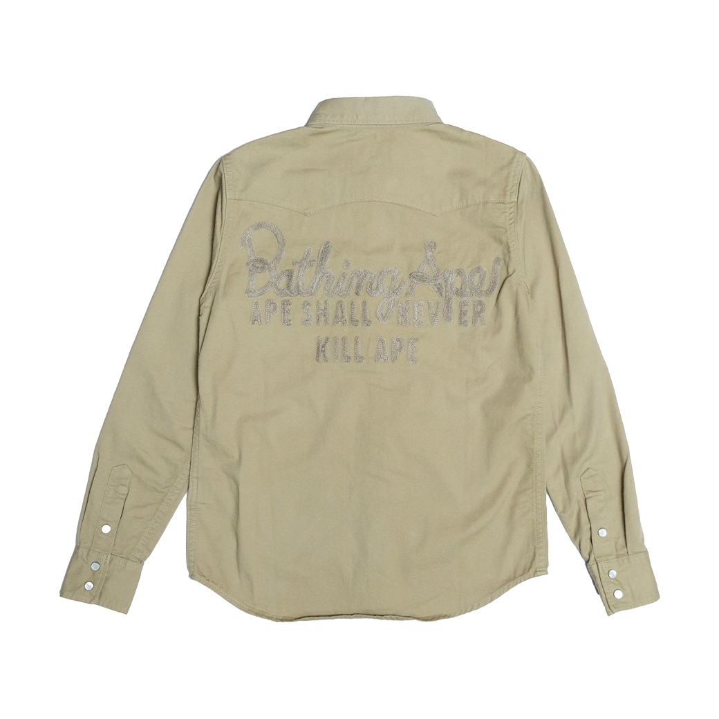 A BATHING APE WESTERN SHIRT BEIGE