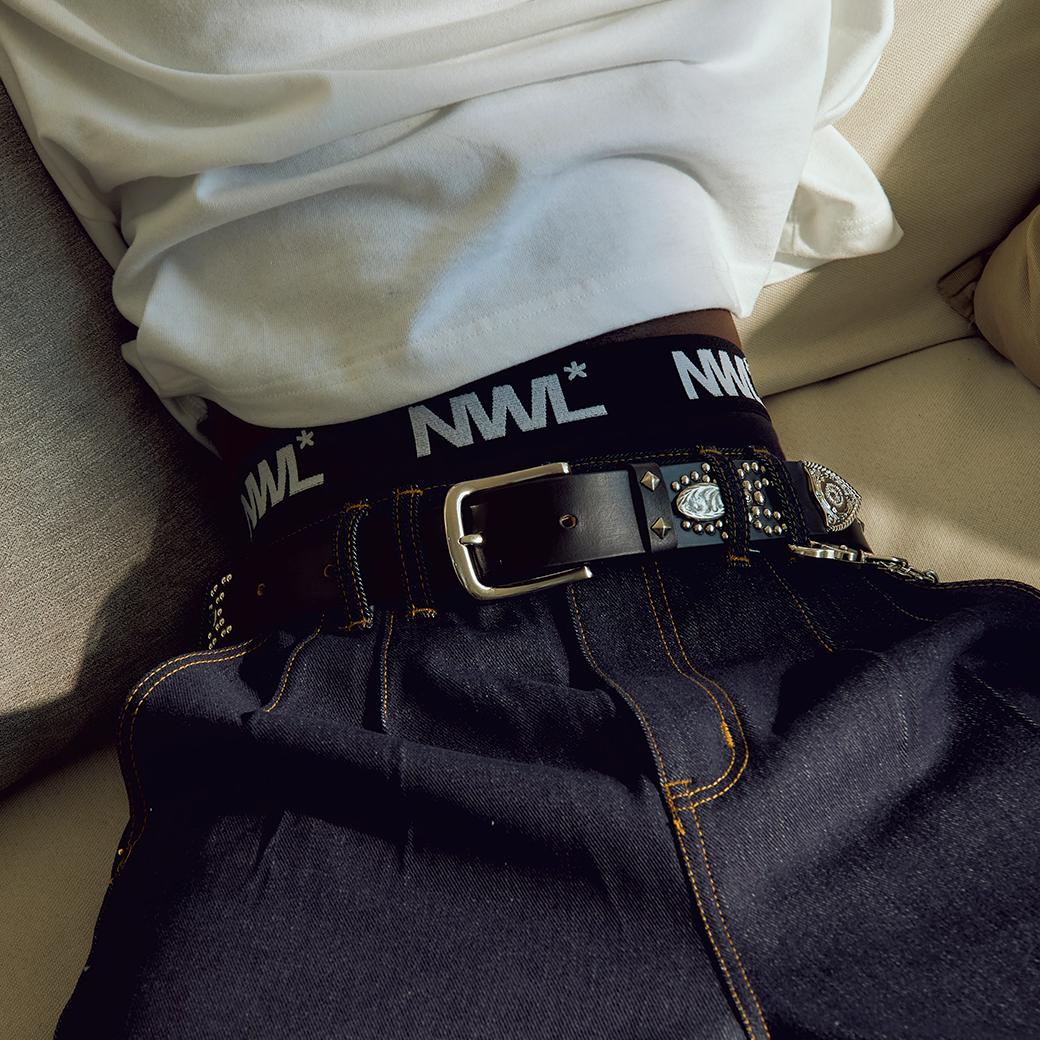 NWL.BKK OOTB 09 NWL CLUB LEATHER BELT BLACK