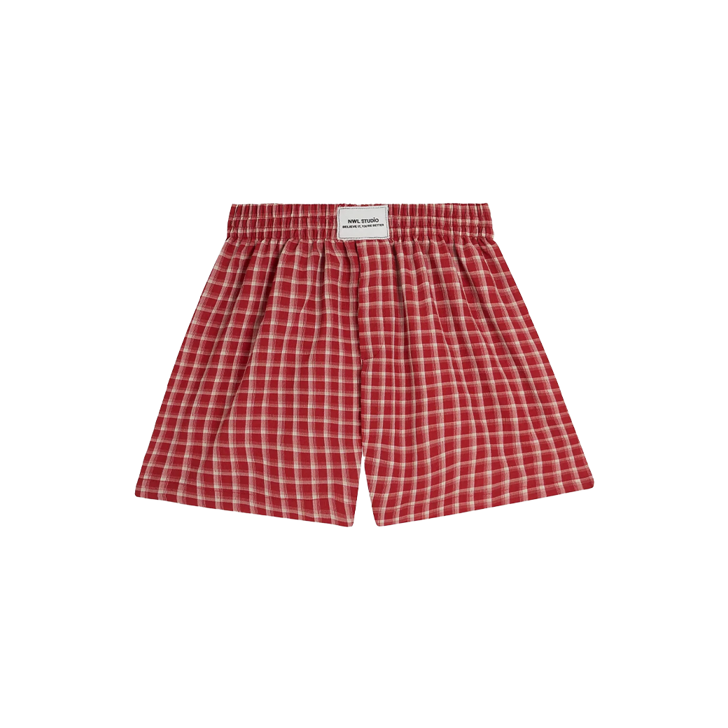 NWL.BKK PLAID BOXER SHORTS RED