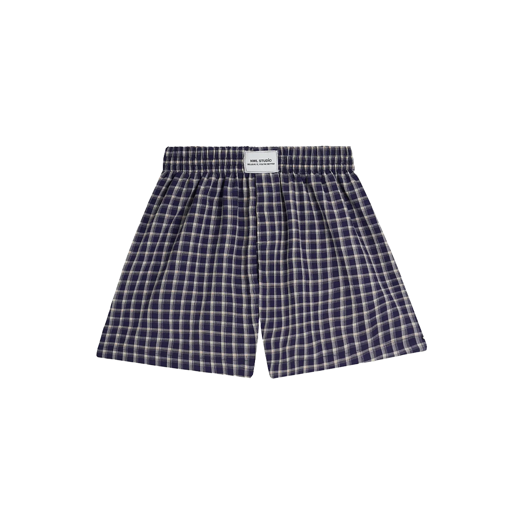 NWL.BKK PLAID BOXER SHORTS BLUE