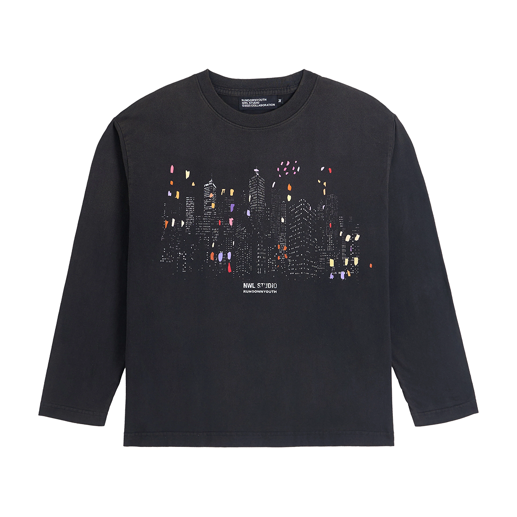 NWL.BKK NIGHT LIGHT LONG SLEEVE T-SHIRT FADE BROWN