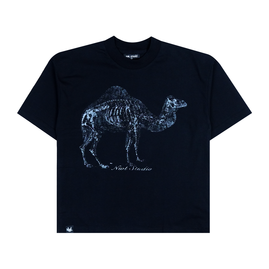 NWL.BKK CAMEL BOXY T-SHIRT BLACK