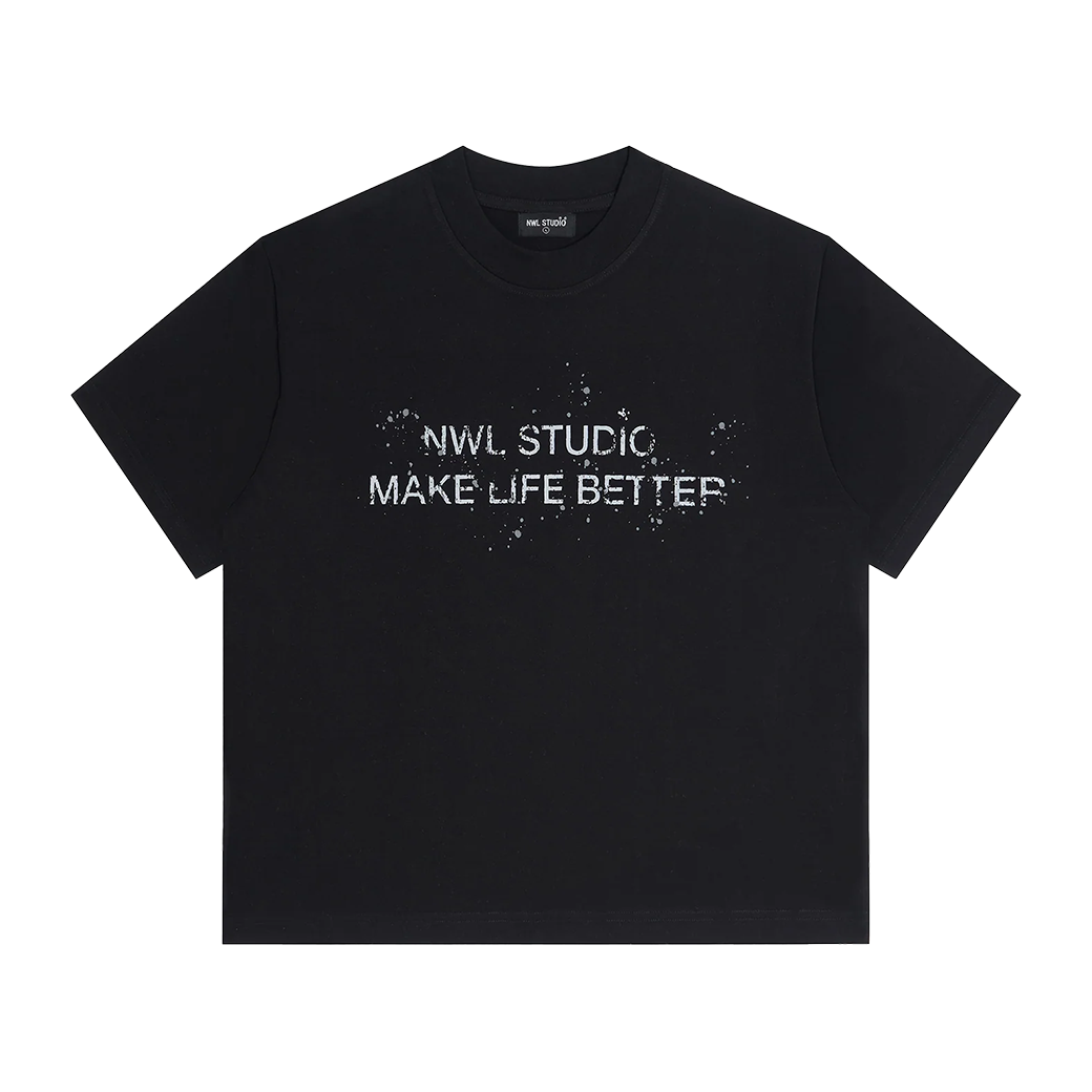 NWL.BKK MAKE LIFE BETTER BOXY T-SHIRT BLACK