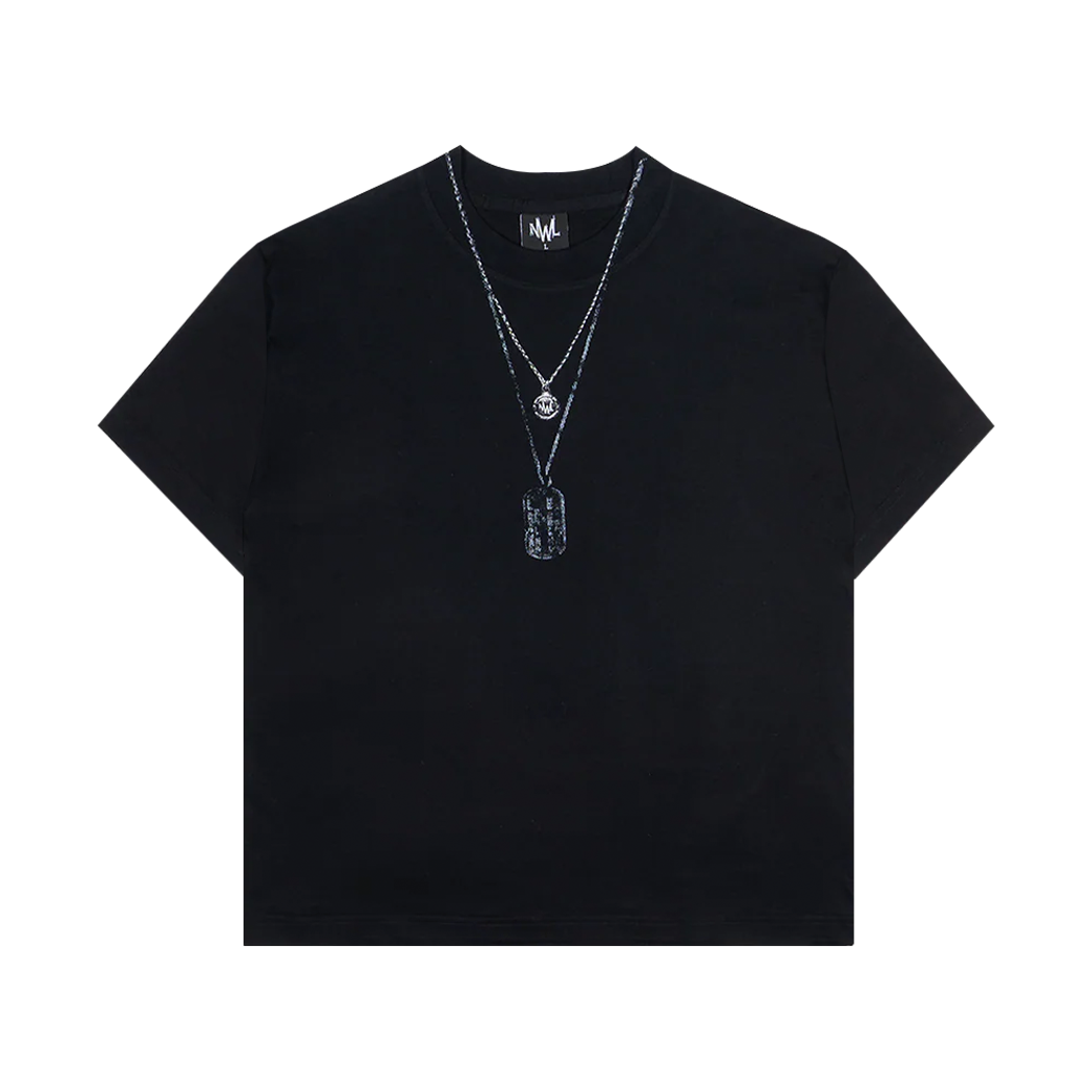 NWL.BKK NECKLACE BOXY T-SHIRT BLACK