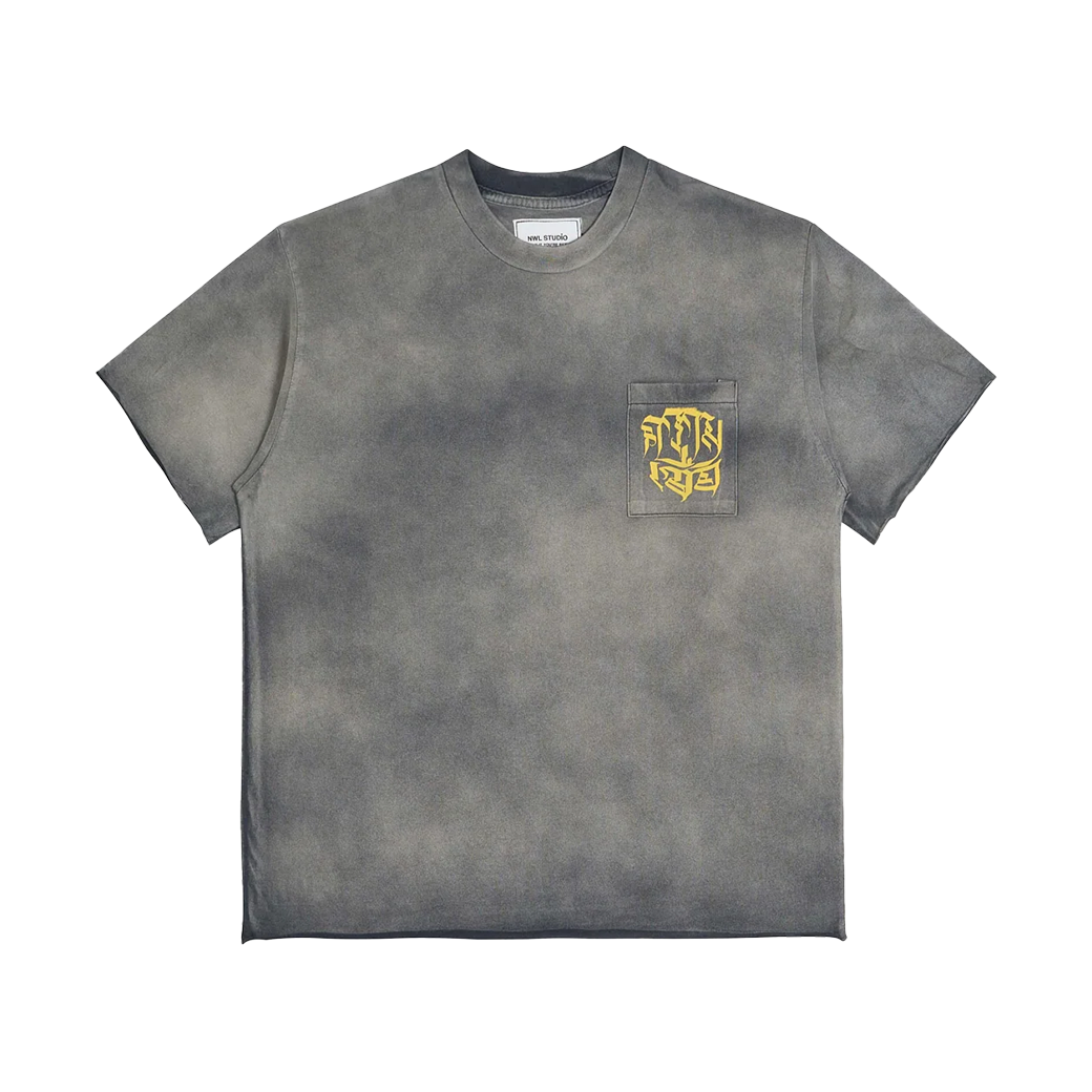 NWL.BKK POCKET DESTROY SUNFADE REG. T-SHIRT FADE BLACK