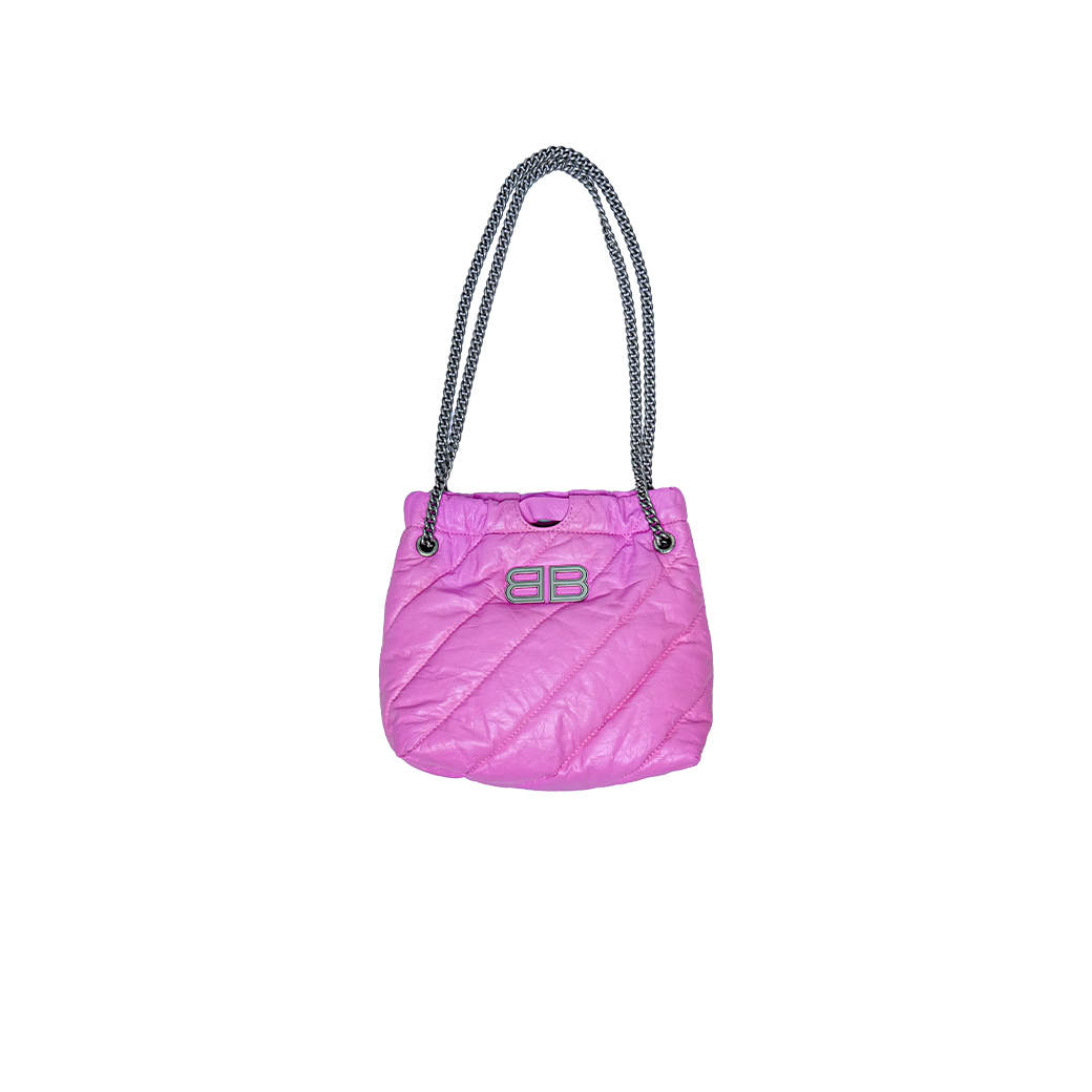 BALENCIAGA QUILTED CRUSH TOTE BAG PINK
