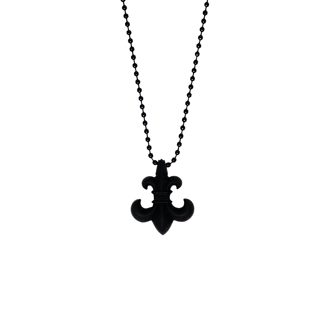 CHROME HEARTS FLEUR SILICONE NECKLACE BLACK