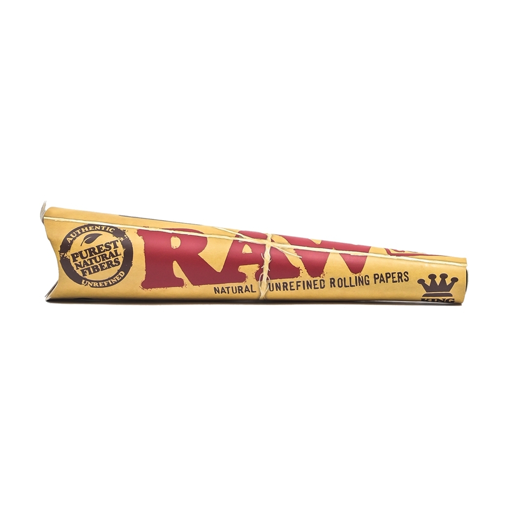 RAW NATURAL UNREFINED ROLLING PAPAERS KINGSIZE CONE PACK3