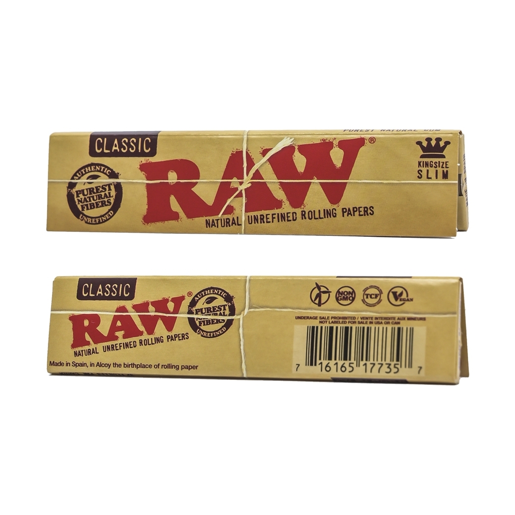 RAW CLASSIC NATURAL UNREFINED ROLLING PAPAERS KINGSIZE SLIM