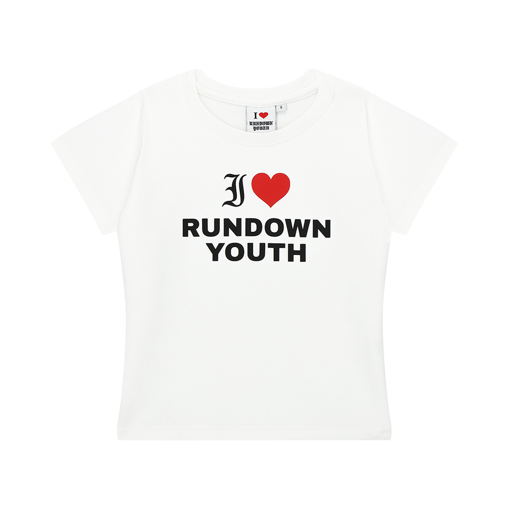 RUNDOWNYOUTH LOVE YOU (TH) 013 BABY T-SHIRT WHITE