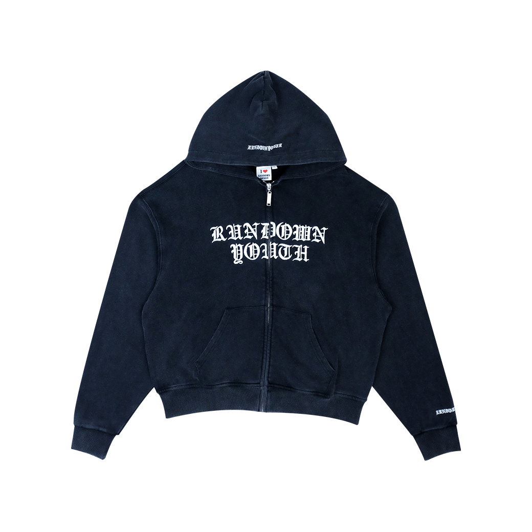 RUNDOWNYOUTH DARK MATTER 08 ZIP HOODIE BLACK