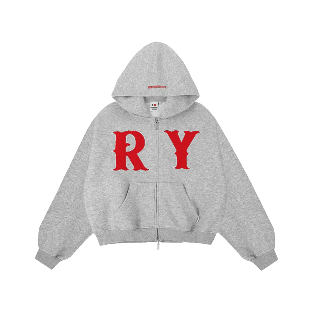 RUNDOWNYOUTH WINTER DUALITY ZIP HOODIE GREY
