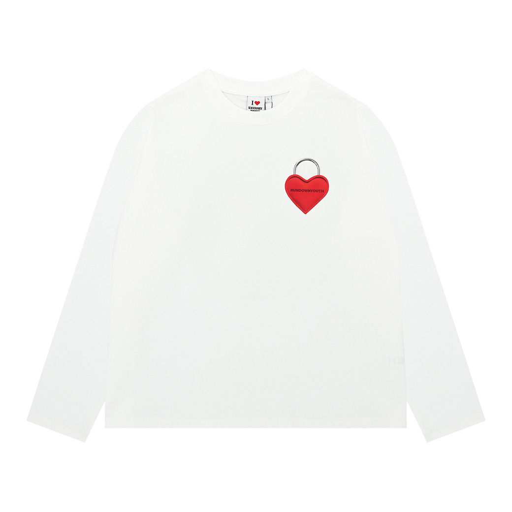 RUNDOWNYOUTH HEART KEEPER LONG SLEEVE T-SHIRT WHITE