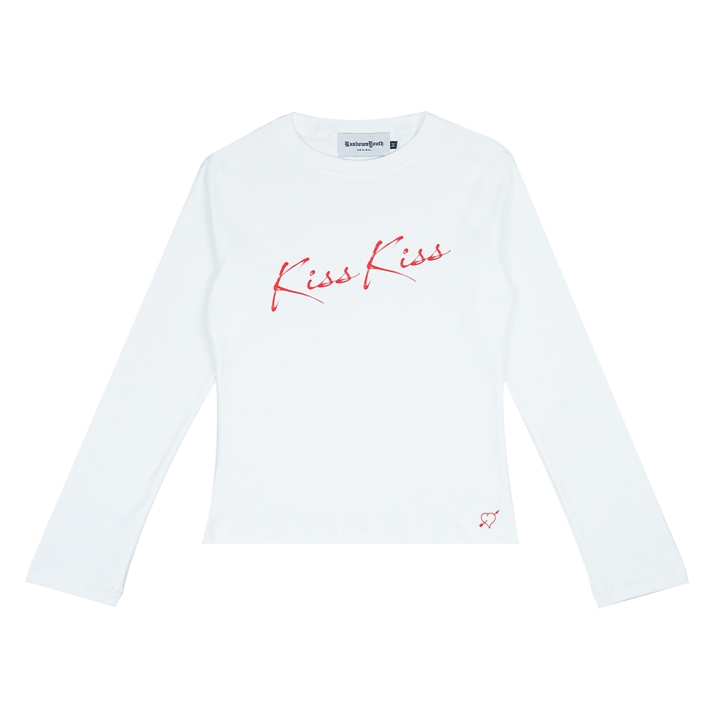 RUNDOWNYOUTH KISS KISS 05 L/S T-SHIRT WHITE