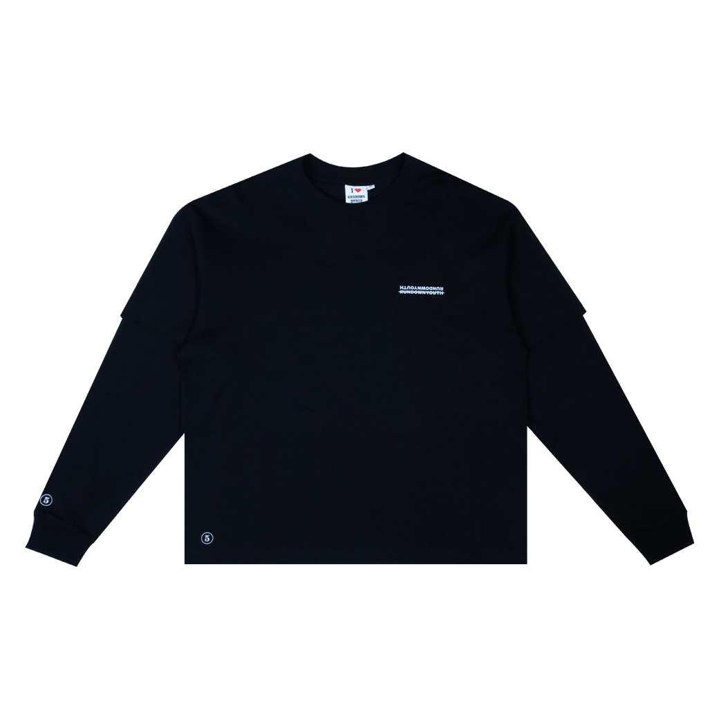RUNDOWNYOUTH DARK MATTER 06 LONG SLEEVE T-SHIRT BLACK