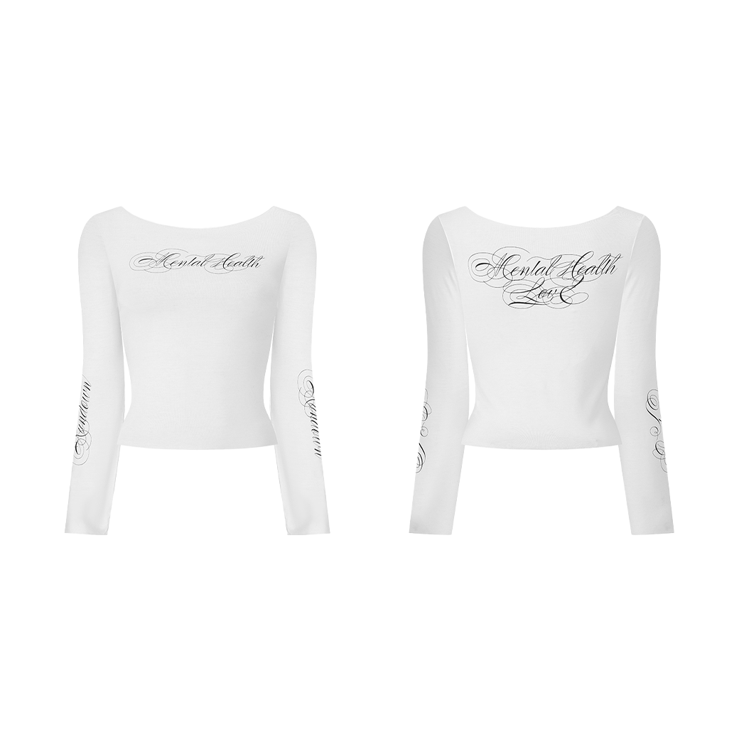 RUNDOWNYOUTH MENTAL HEALTH 08 LONG SLEEVE T-SHIRT WHITE