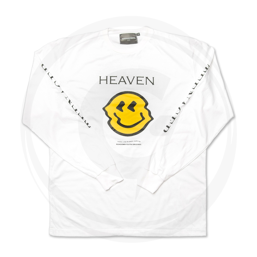 RUNDOWNYOUTH SMILEY L/S TEE WHITE