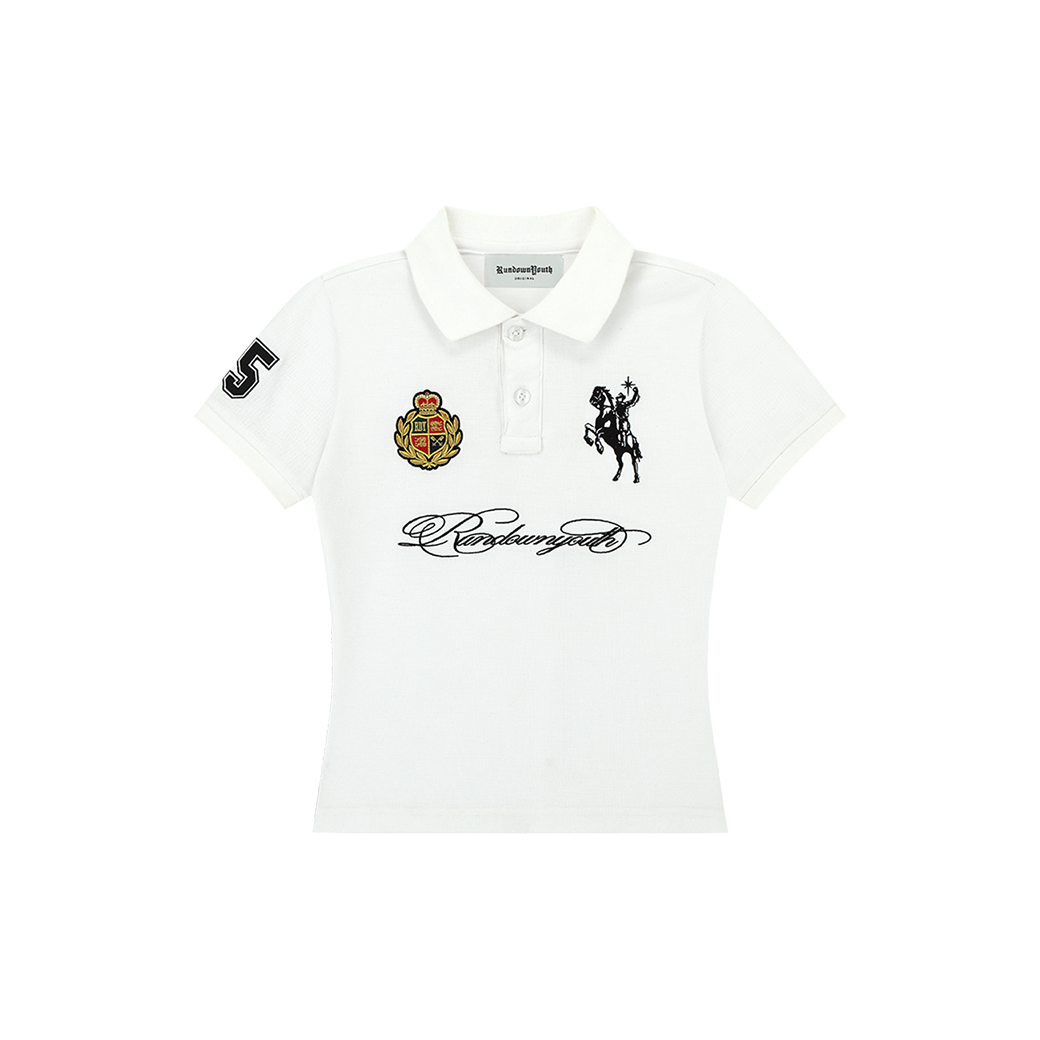 RUNDOWNYOUTH HIDDEN PLACE 02 CROP POLO WHITE