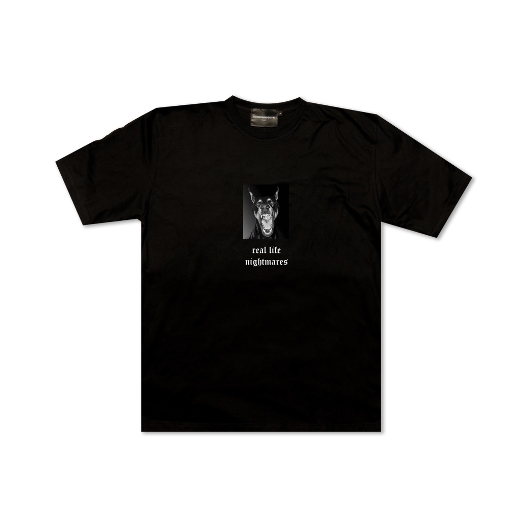 RUNDOWNYOUTH REAL LIFE NIGHTMARES T-SHIRT BLACK