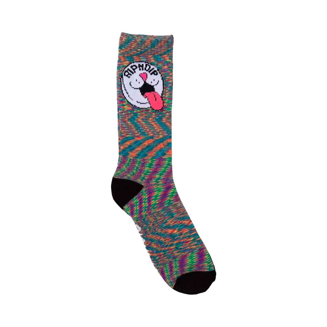 RIPNDIP PILL SOCKS RAINBOW SPIRAL DYE