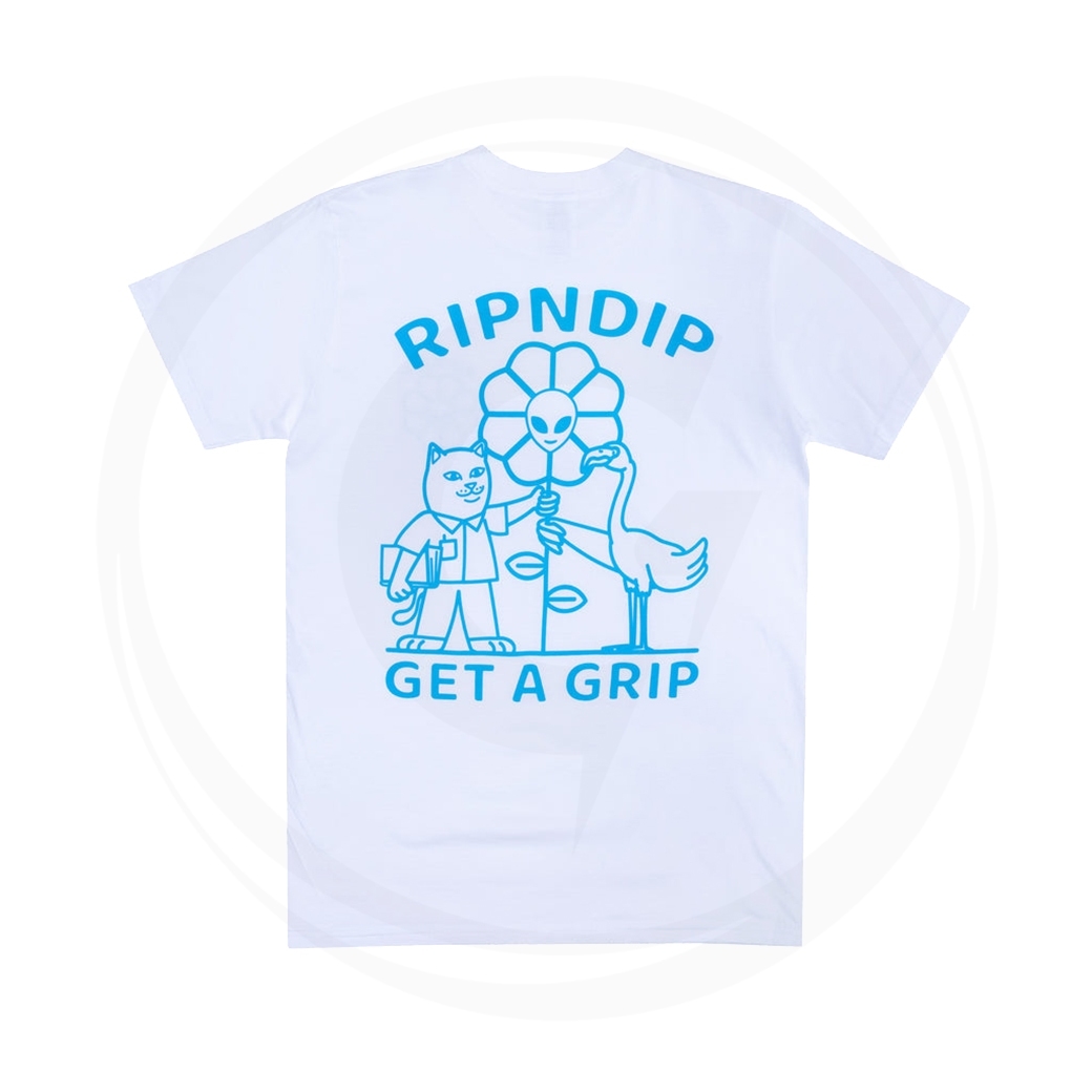 RIPNDIP GET A GRIP T-SHIRT WHITE