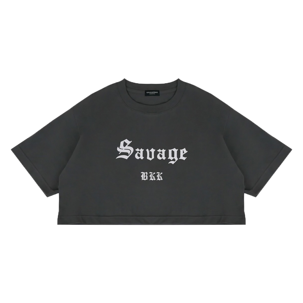 SAVAGE BKK CROPPED TEE GREY