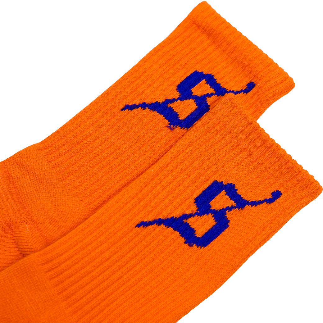 STONED & CO INCANDESCENCE FIRE CREW SOCKS NEON ORANGE