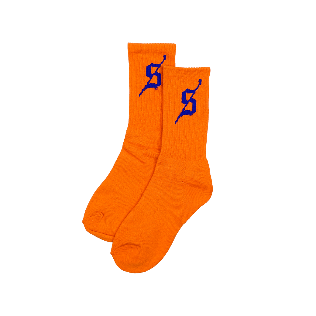 STONED & CO INCANDESCENCE FIRE CREW SOCKS NEON ORANGE