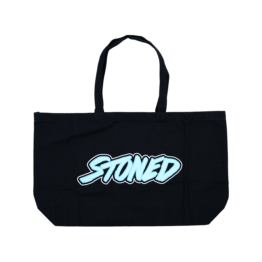 STONED & CO HAPPY BONES GROCERY BAG BLACK