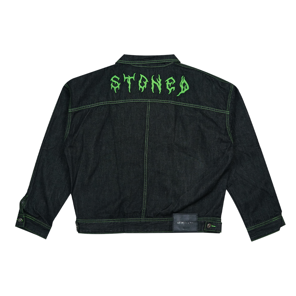 STONED & CO INCANDESCENCE BLAZE DENIM JACKET BLACK