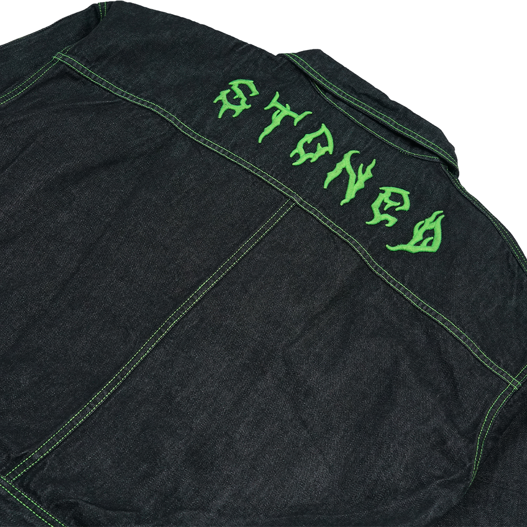 STONED & CO INCANDESCENCE BLAZE DENIM JACKET BLACK