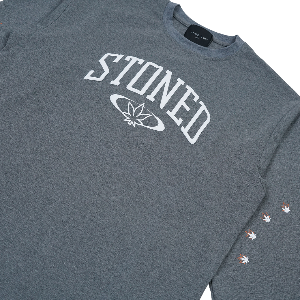 STONED & CO LOGO L/S T-SHIRT GREY