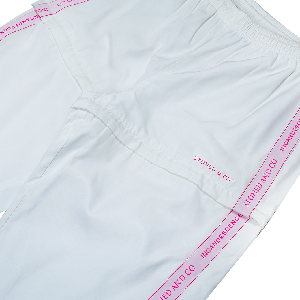 STONED & CO INCANDESCENCE TRACK PANTS WHITE