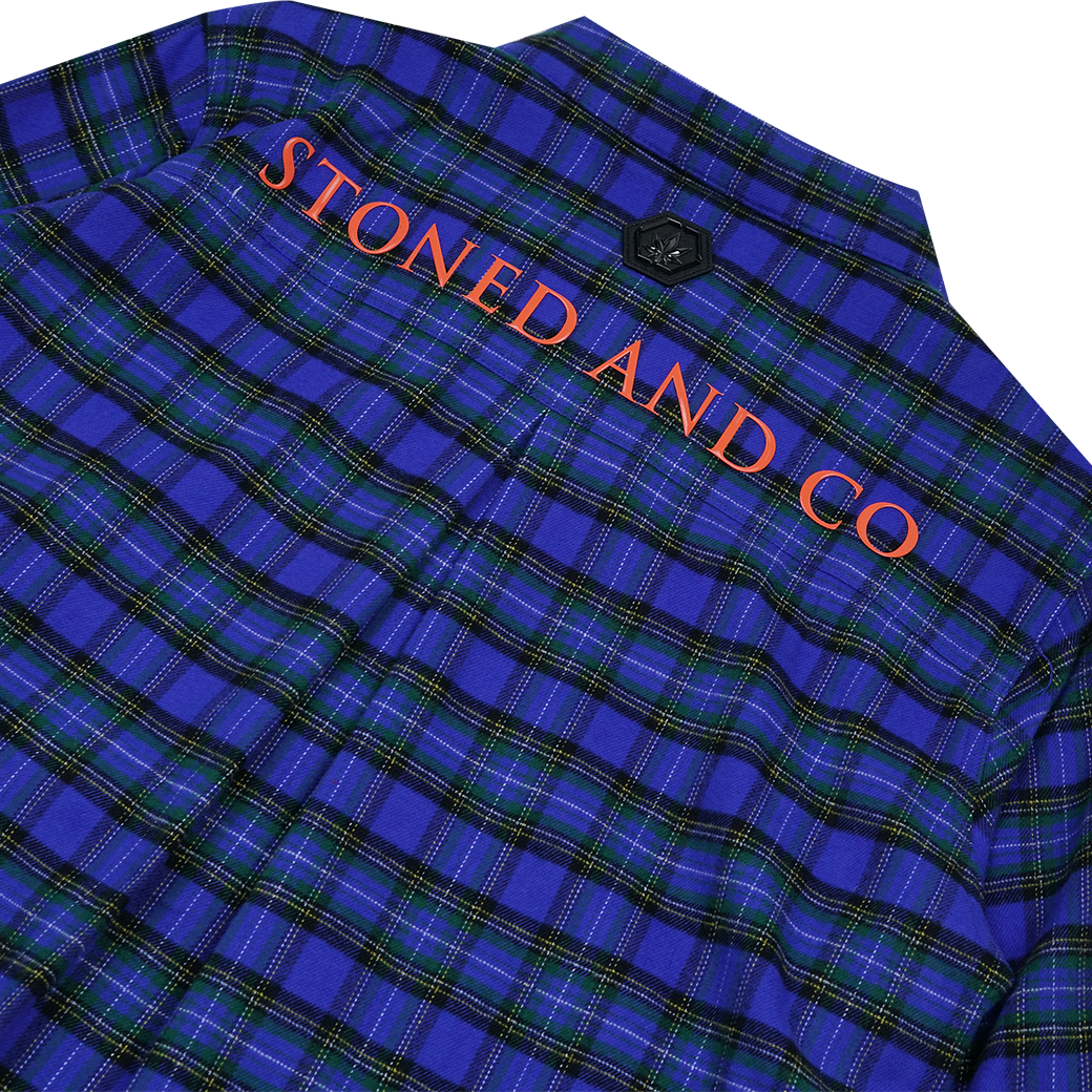 STONED & CO INCANDESCENCE LIGHT FLANNEL SHIRT BLUE