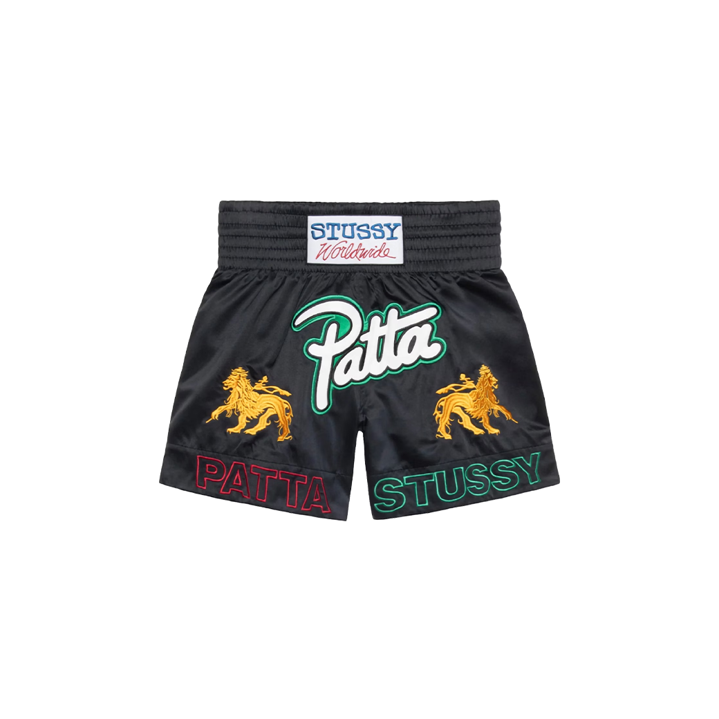 STUSSY X PATTA BOXING SHORTS BLACK