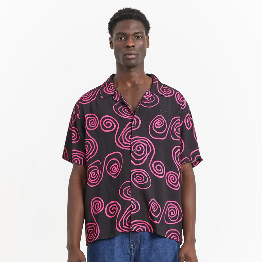 STUSSY HAND DRAWN S SS SHIRT BLACK