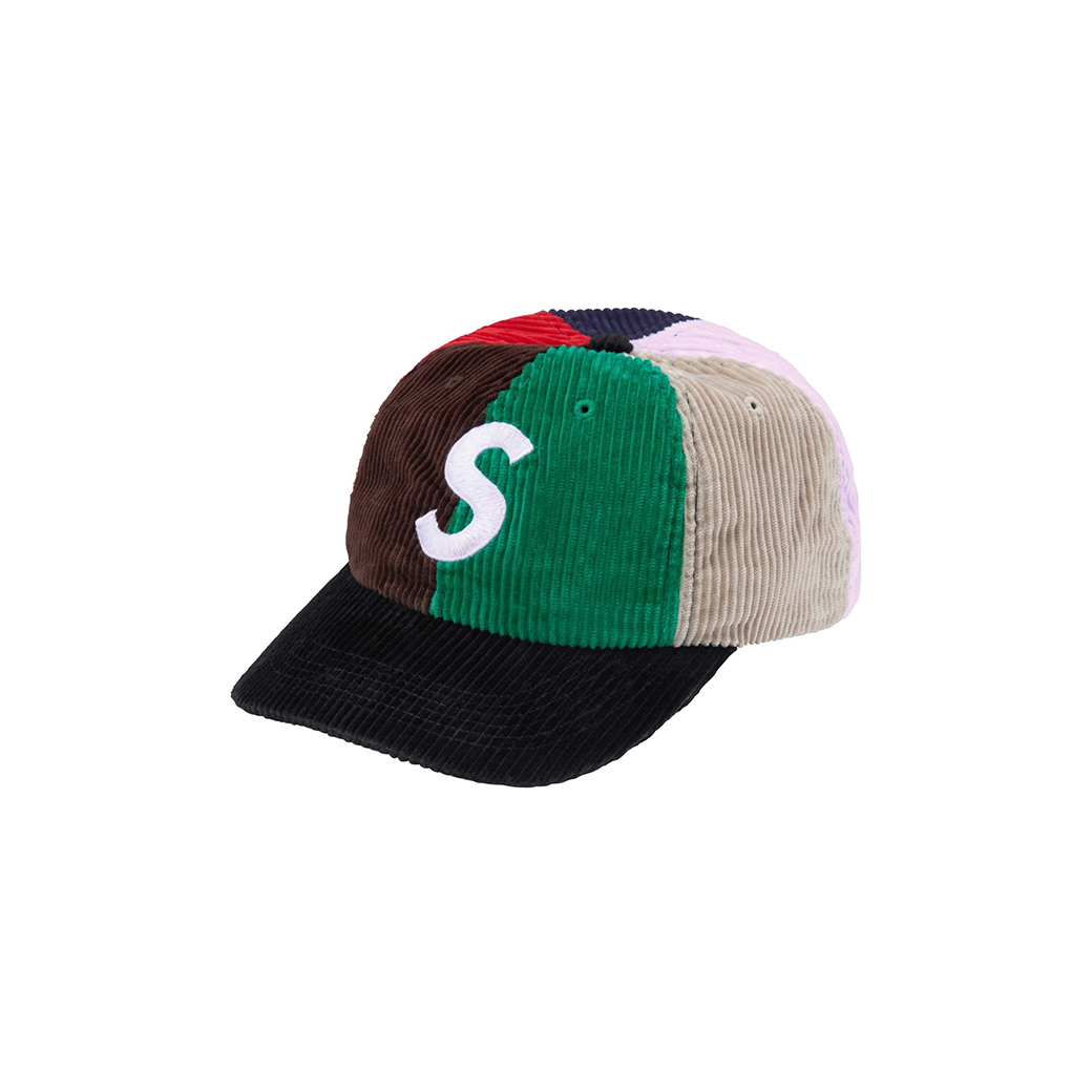 Supreme Multicolor Twill Classic Logo 6 Panel Cap Black