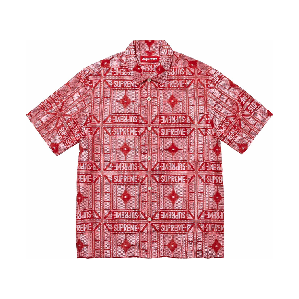 SUPREME TRAY JACQUARD S/S SHIRT RED