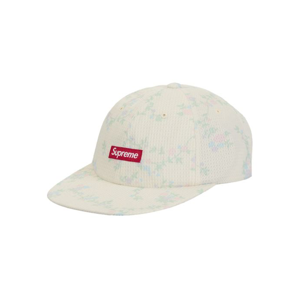 SUPREME POLARTEC WAFFLE SMALL BOX 6 PANEL CAP FLORAL