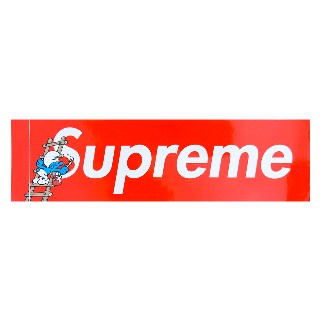 SUPREME SMURF BOX LOGO STICKER RED