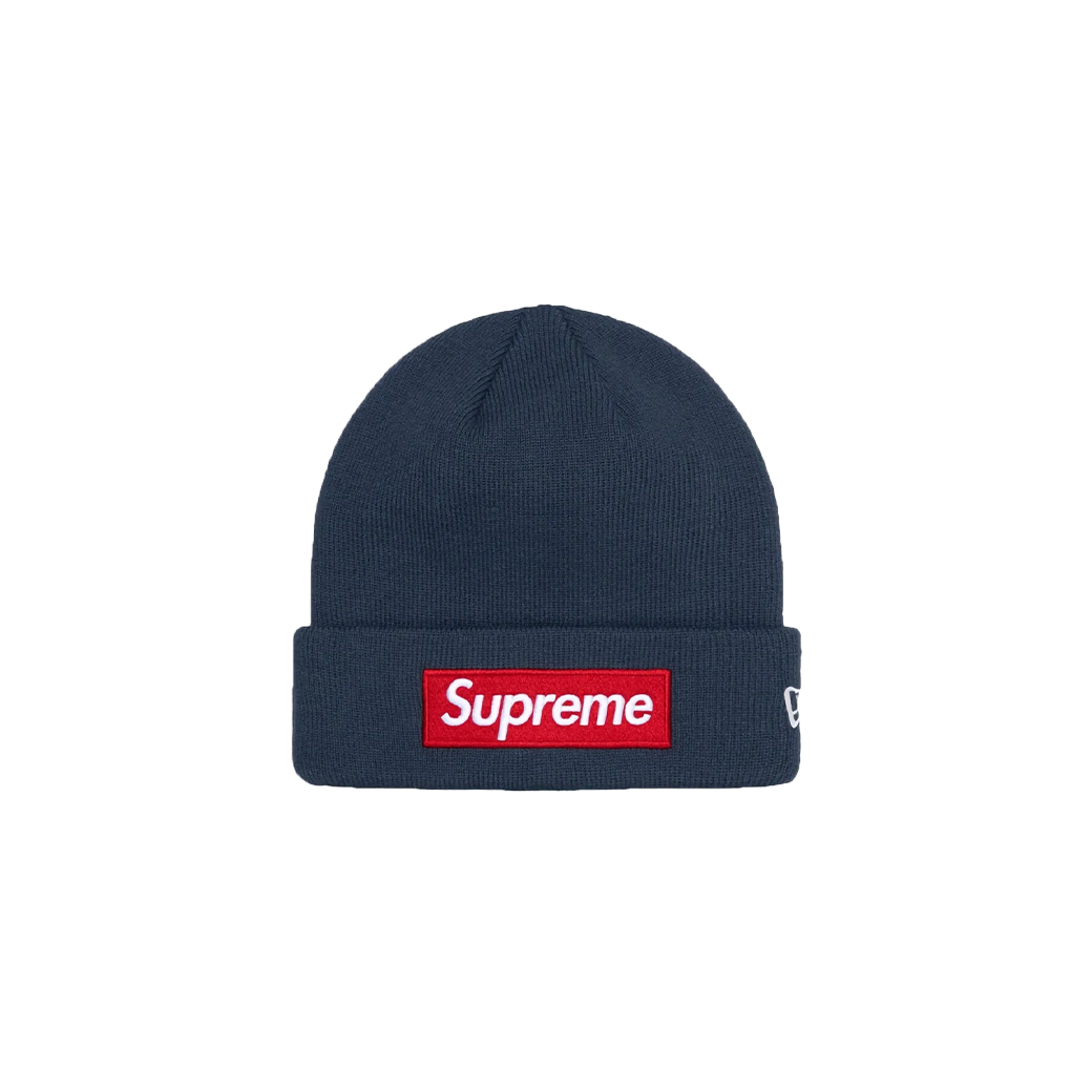 SUPREME X NEW ERA BOX LOGO BEANIE NAVY