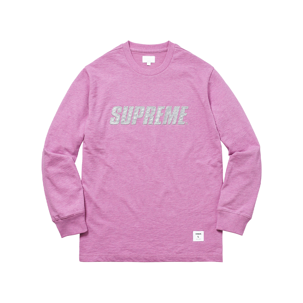 SUPREME PERSPECTIVE LONG SLEEVE T-SHIRT HEATHER/PINK
