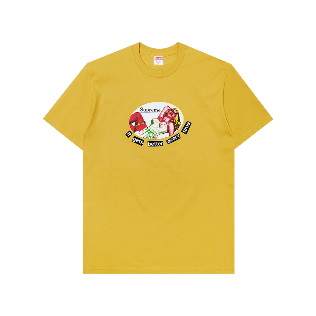 SUPREME IT GETS BETTER EVERY TIME T-SHIRT YELLOW