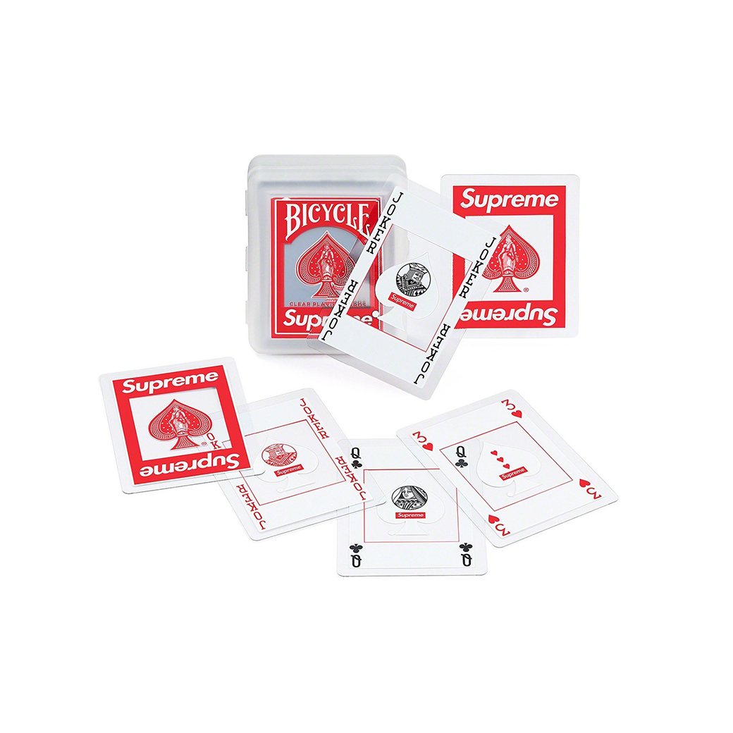 SUPREME BICYCLE CLEAR PLAYING CARDS RED