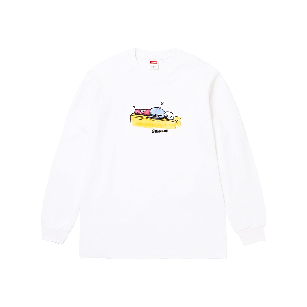 SUPREME NEIL BLENDER ARROW LONG SLEEVE T-SHIRT WHITE